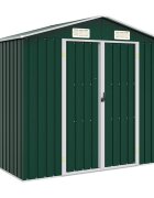 vidaXL Градинска барака зелена 205x129x183 см поцинкована стомана