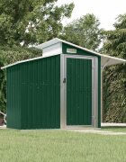 vidaXL Градинска барака зелена 270x130x2085 см поцинкована стомана