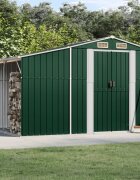 vidaXL Градинска барака зелена 277x1925x179 см поцинкована стомана