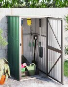 vidaXL Градинска барака зелена 88x89x161 см поцинкована стомана