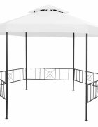 vidaXL Градинска беседка 323x275x265 см бяла 180 г/м²