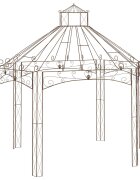 vidaXL Градинска беседка антично кафяво 400x258x378 см желязо