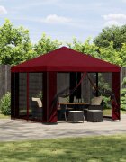 vidaXL Градинска беседка със стени 3 x 3 m Бургундско червен