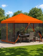 vidaXL Градинска беседка със стени 3 x 3 m Оранжево