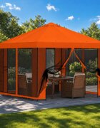 vidaXL Градинска беседка със стени 3 x 3 m Оранжево
