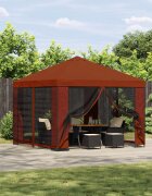 vidaXL Градинска беседка със стени 3 x 3 m Теракота