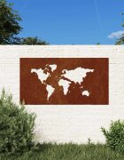 vidaXL Градинска декорация 105x55 см кортенова стомана карта на света