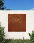 vidaXL Градинска декорация 55x55 см кортенова стомана дизайн слънце