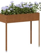 vidaXL Градинска кашпа 1005x405x90 см патинираща стомана