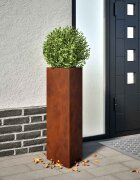 vidaXL Градинска кашпа 30x26x75 см кортенова стомана