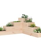 vidaXL Градинска кашпа 4 нива 805x79x36 см масивна борова дървесина