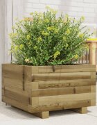 vidaXL Градинска кашпа 40x40x265 см импрегниран бор