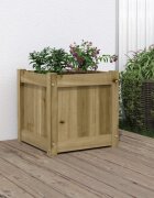 vidaXL Градинска кашпа 40x40x40 см импрегниран бор