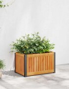 vidaXL Градинска кашпа 45x30x275 см масивна акация и стомана