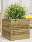 vidaXL Градинска кашпа 50x50x455 см импрегнирано борово дърво