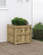 vidaXL Градинска кашпа 50x50x50 см импрегниран бор