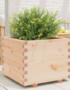 vidaXL Градинска кашпа 60x60x495 см масивна борова дървесина