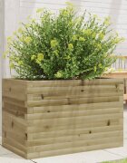 vidaXL Градинска кашпа 70x40x455 см импрегнирано борово дърво