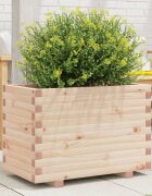 vidaXL Градинска кашпа 70x40x495 см масивна борова дървесина