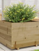 vidaXL Градинска кашпа 70x70x495 см импрегнирано борово дърво