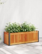 vidaXL Градинска кашпа 80x30x275 см масивна акация и стомана