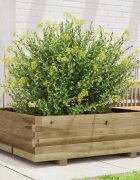 vidaXL Градинска кашпа 80x80x265 см импрегнирано борово дърво