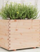 vidaXL Градинска кашпа 90x60x725 см масивна борова дървесина