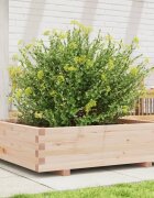 vidaXL Градинска кашпа 90x90x265 см масивна борова дървесина