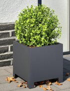 vidaXL Градинска кашпа антрацит 30x30x30 см стомана