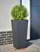 vidaXL Градинска кашпа антрацит 35x35x75 см стомана