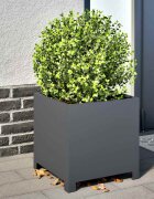 vidaXL Градинска кашпа антрацит 40x40x40 см стомана