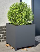 vidaXL Градинска кашпа антрацит 50x50x50 см стомана