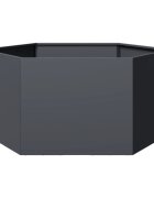 vidaXL Градинска кашпа антрацит шестоъгълна 104x90x45 см стомана