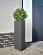 vidaXL Градинска кашпа антрацит триъгълна 30x26x75 см стомана