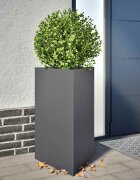 vidaXL Градинска кашпа антрацит триъгълна 50x43x75 см стомана