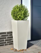 vidaXL Градинска кашпа бял 35x35x75 см стомана