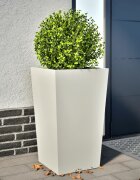 vidaXL Градинска кашпа бял 45x45x75 см стомана