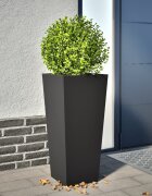 vidaXL Градинска кашпа черни 35x35x75 см стомана