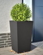 vidaXL Градинска кашпа черни 45x45x75 см стомана