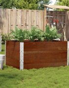 vidaXL Градинска кашпа кафяв 120x80 см борова дървесина масив