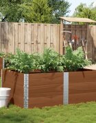 vidaXL Градинска кашпа кафяв 150x100 см борова дървесина масив