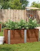 vidaXL Градинска кашпа кафяв 150x50 см борова дървесина масив