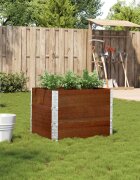 vidaXL Градинска кашпа кафяв 80x60 см борова дървесина масив