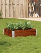 vidaXL Градинска кашпа кафяв 80x60 см борова дървесина масив