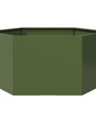 vidaXL Градинска кашпа маслинена шестоъгълна 104x90x45 см стомана