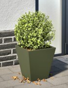 vidaXL Градинска кашпа маслиненозелена 30x30x30 см стомана