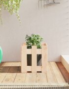vidaXL Градинска кашпа с дизайн на ограда 30x30x30 см бор масив