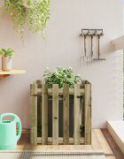 vidaXL Градинска кашпа с дизайн на ограда 60x60x60 см импрегниран бор