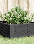 vidaXL Градинска кашпа с колчета черна 425x425x285 см PP
