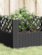 vidaXL Градинска кашпа с колчета черна 435x435x435 см PP